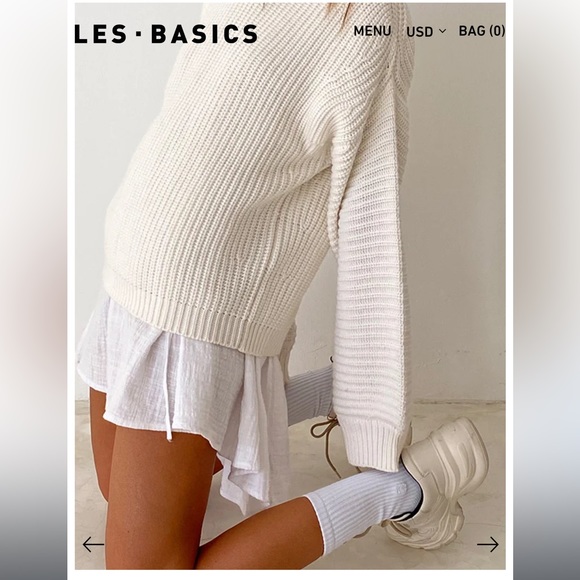 Les Basics Chunky Knit Fred Bone Sweater - Picture 3 of 9